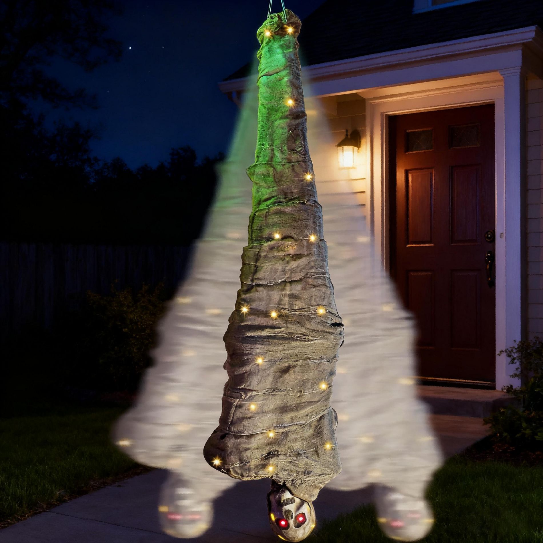 Joyfy Cocoon Corpse Halloween Decoration, 65" Hanging Skeleton Corpses with Lights and Sound, Animated Hanging Dead Body Prop for Indoor Outdoor Decor