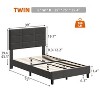 Twin Size Bed Frame with Adjustable Headboard, Linen Upholstered Twin Platform Bed Frame - 2 of 4