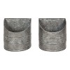 Kate and Laurel Gavri Round Metal Hanging Planter, 2 Piece, Silver - 2 of 4