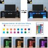 PAGED TV Stand with LED Lights, Modern Entertainment Console with 4 Controller Hooks & 2 Headphone Hooks, TV Console for Living Room - 2 of 4