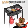 ROVSUN 3 Burner Portable Gas Stove with Windscreen & Bag, 225000 BTU Outdoor Propane Burner with Regulator, Camping Cooker for Cooking Home Brewing - 4 of 4