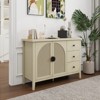 FONTOI Ratten Cabinet with 2 Door&3 Drawers, Storage Organizer with Adjustable Layer, Brown, 15.71"*31.65"*44.8" - 2 of 4