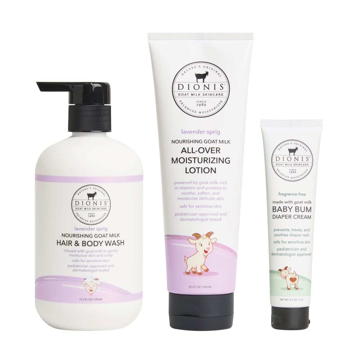Dionis Goat Milk Baby Care Bundle Lavender Sprig, 3 Pk