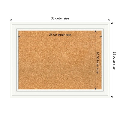 Craftsman White Framed Natural Cork Bulletin Board 36" x 29"