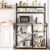 Bakers Rack with Power Outlet, Coffee Bar with Wire Drawer, Microwave Stand, Kitchen Baker Table with Large Storage - 3 of 4