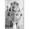 Trends International Reinders: Toilet Humor - Lion Toilet Unframed Wall Poster Print Clear Push Pins Bundle 14.725" x 22.375" - 4 of 4