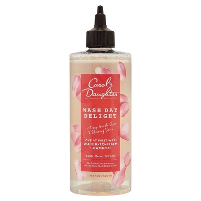 Carol&#39;s Daughter Wash Day Delight Water-to-Foam Sulfate Free Vegan Shampoo with Rose Water for Curly Hair - 16.9 fl oz