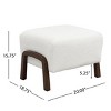 Modern Boucle Ottoman Footrest, White Upholstered Accent Footstool with Square Wooden Legs for Living Room, Bedroom, or Entryway-Tanpinhause - 3 of 4