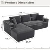 ChicFurnit L-Shaped Modular Sectional Sofa Couch Left Chaise Memory Foam Cloud Couch Oversized Couches for Living Room, Beige, 14.96"*15.75"*46.85" - 3 of 4