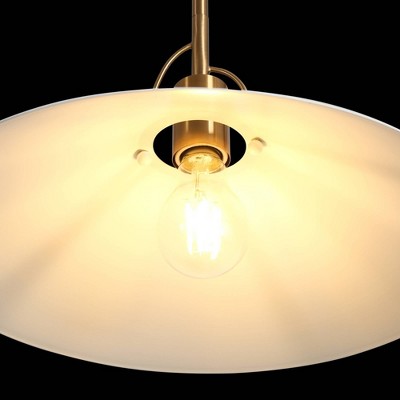 Raratienner White and Gold Metal Cone Pendant Light