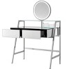 NicBex 39"/34" Vanity Desk with Mirror,Makeup Vanity Table with Drawer/Charging Station,Dressing Table with Stainless Steel Base/Open Shelf for Office - 2 of 4