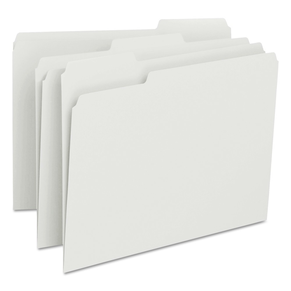 Smead File Folder  1/3-Cut Tab  Letter Size  White  100 per Box (12843)