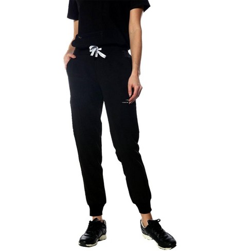 Members Only Women's Jogger Cargo Scrub Pants With 2X1 Rib Bottom Leg (Printed Waist Pocket Bags) - image 1 of 4