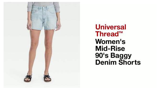 Women's Mid-Rise 90's Baggy Jean Shorts - Universal Thread™, 2 of 11, play video