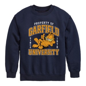 Boys' - Garfield - Varsity Graphic Long Sleeve Fleece Sweatshirt - 1 of 4