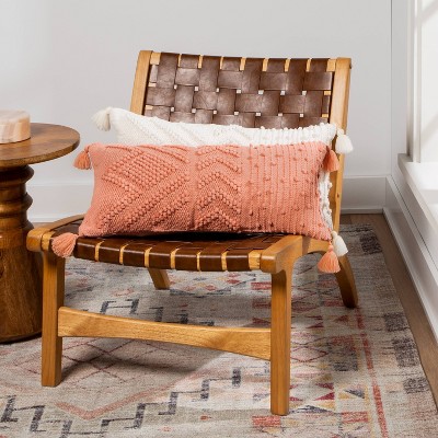 Oversize Embroidered Textured Lumbar Throw Pillow - Opalhouse™, image 2 of 14 slides