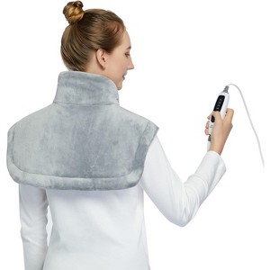 Heating Pad for Neck and Shoulders and Back,Vibrating Heating Pad for Back,Heating Pad with Massager, 22"x19",2 Heat Levels+4 Massage Modes - 1 of 4