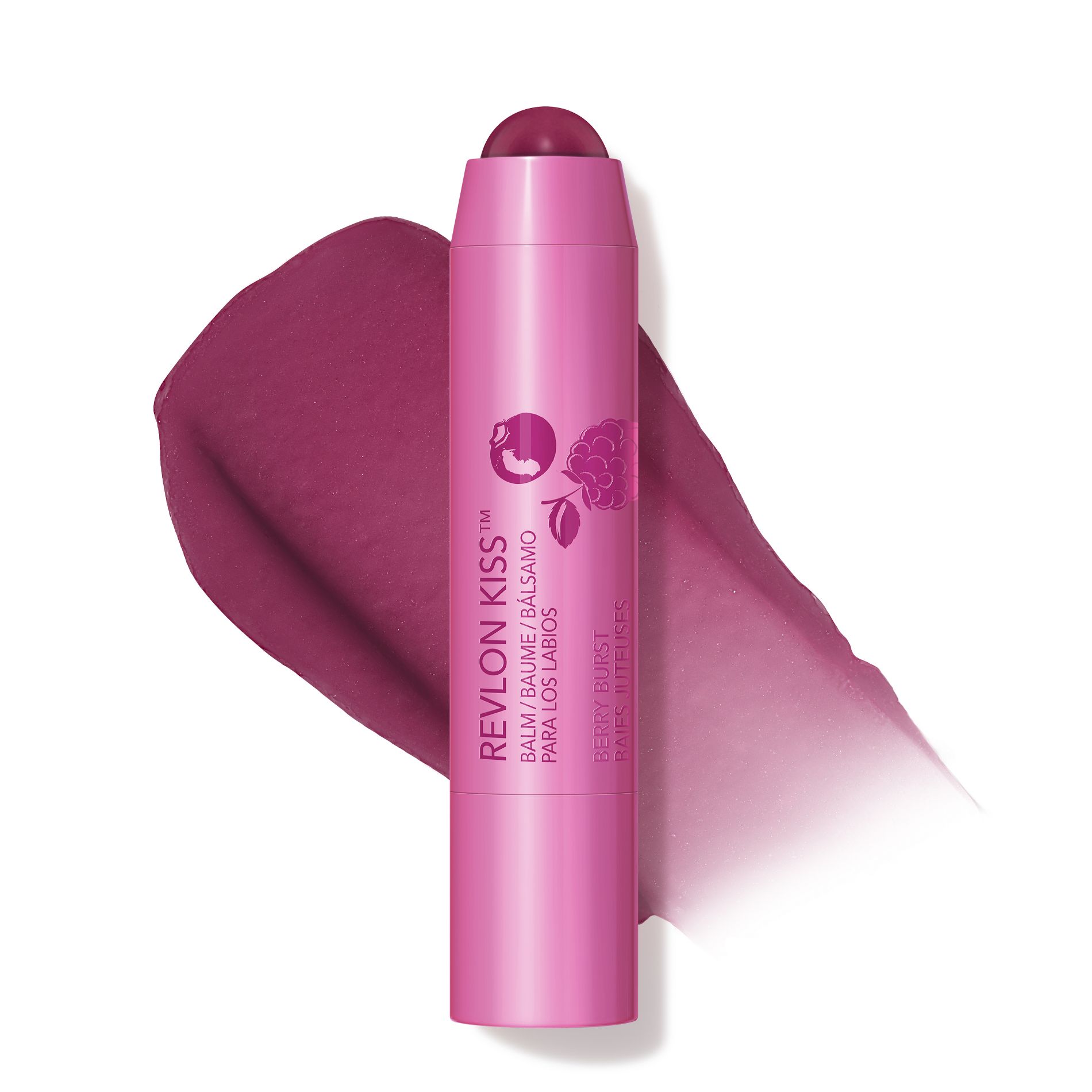 Revlon Kiss Lip Balm with SPF 035 Berry Burst - 0.09oz: Moisturizing, Paraben-Free, Sulfate-Free, Balm