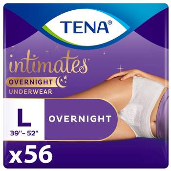 TENA Intimates for Women Incontinence & Postpartum Underwear - Overnight Absorbency  - L - 56ct