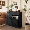 Two-Compartment Tilt-Out Trash Cabinet, Pet Proof Kitchen Trash Cabinet with Trash Can, Free Standing Laundry Sorter Cabinet, Laundry Hamper - 2 of 4