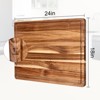 Large Acacia Cutting Board for Kitchen, Built-In Juice Grooves, Side Handle, Butcher Block for Meat/Fruits/Vegetables - 4 of 4