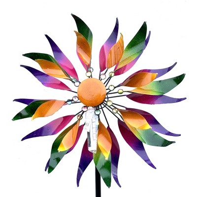 Home & Garden 85.0" Twisted Flower Wind Spinner Yard Decor Movement Regal Art & Gift  -  Decorative Garden Stakes