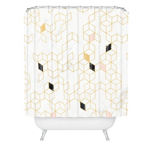 Florent Bodart Keziah Scandinavian Pattern Shower Curtain Deny