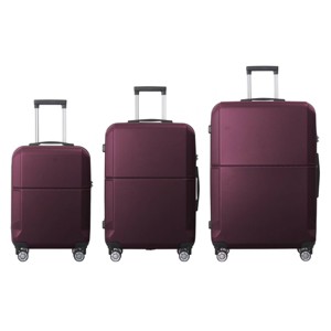 FURNIinspire Bag And Luggage Sets 3 Piece Rolling Luggage, Travel Hard Suitcase with Wheels, Stylish Suitcase Set, Purple, 21.06"*11.81"*30.31" - 1 of 4