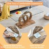 47.2'' Modern Natural Glass Coffee Table with MDF Sculptural Base, Rectangular Tempered Glass Top for Living Room or Lounge -3irtyhousy - 3 of 4