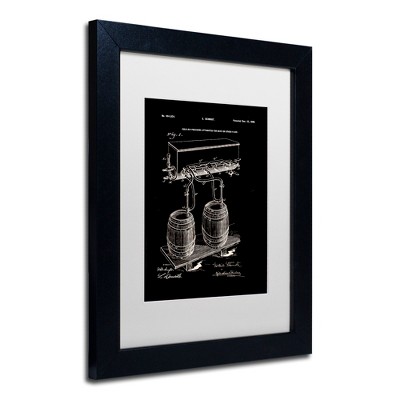 Trademark Fine Art -Claire Doherty 'Art Of Brewing Beer Patent Black' Matted Framed Art