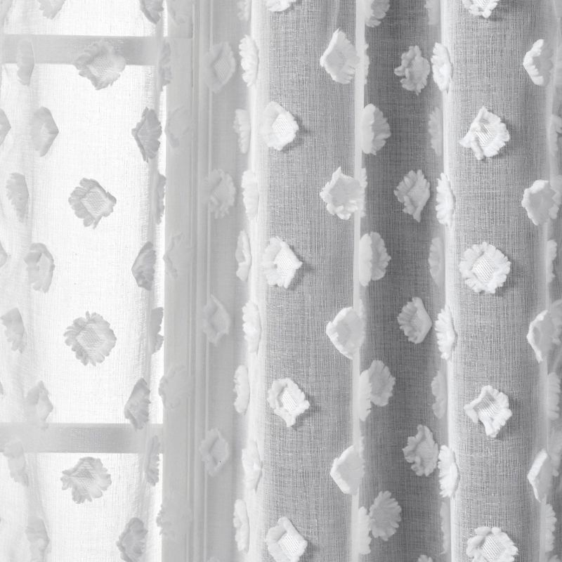 Set of 2 (84"x38") Textured Dot Grommet Sheer Window Curtain Panels - Lush Décor, 4 of 8