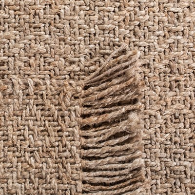 Gray Geometric Handwoven Natural Fiber Area Rug 4' x 6'