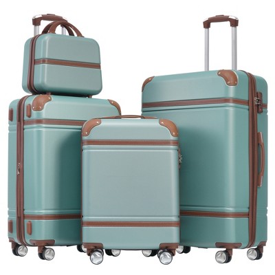 YONWAY Luggage Set 4 Piece Hardshell Expandable Suitcase Set, with TSA Lock and Spinner Wheel, Vintage Luggage Sets