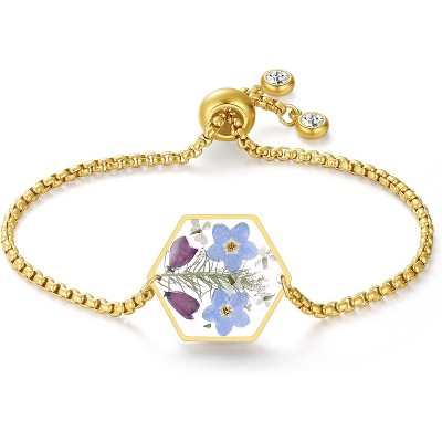 Pressed Wildflower Bracelet | Pressed Flower Bracelet | Gold/Silver Pressed Flower Jewelry | Personalized Handmade Jewelry
