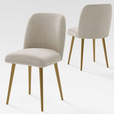 Lirago Dining Chairs with Metal Legs Set of 2 Beige 23x19