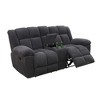 MAYEERTY Reclining Loveseat, 2-Seat Corduroy Fabric Recliner with Storage & Cup Holders for Living Room, Dark Gray - 2 of 4
