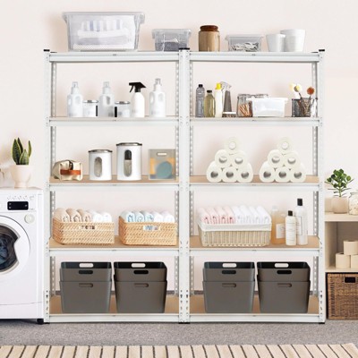5-Tier Shelving Unit, Adjustable Metal Storage Rack, Heavy Duty Standing Shelf Units, Standing Storage Shelf Organizer for Home, Garage, Shop
