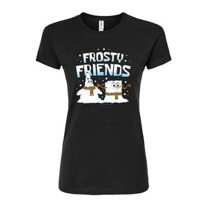 Women's - SpongeBob SquarePants - Frosty Friends Fitted Graphic T-Shirt - 1 of 4