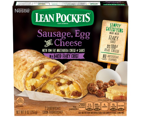 Lean Pockets Frozen Breakfast Sausage-Egg &#38; Cheese - 2ct/9oz