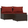 VidaXL 2 Piece Patio Lounge Set with Cushions Poly Rattan Gray - 2 of 4
