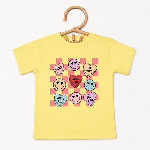 The Juniper Shop Candy Heart Smile Solid Toddler Short Sleeve Tee - 1 of 3