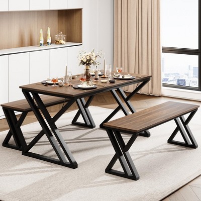 Dining Table With Benches, Kitchen Table Set For 4 : Target