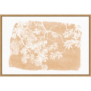 Amanti Art Orange Tree Foliage Silhouette by Amini54  Framed Canvas Wall Art - 1 of 4