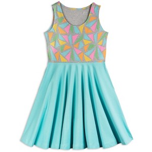 Mightly Girls Fair Trade Organic Cotton Sleeveless Twirl Dress, Sidewalk Chalk - 1 of 4