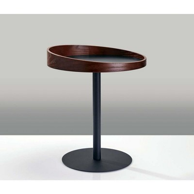 Adesso Crater End Table - Dark Walnut