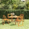 vidaXL Folding Patio Chairs - 4 Piece Set, Solid Acacia Wood, Durable and Sturdy with Natural Oil Finish, Perfect for Garden, Terrace or Patio - 2 of 4