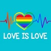 Adult Design By Humans Love is Love Pride Heartbeat By TeeGiver T-Shirt - 2 of 2