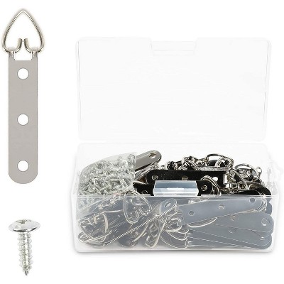  60 D Ring Picture Hangers with 180 Screws, 3 Holes (3.5 x 0.6 inch, 240 Pieces) 