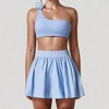 Anna-Kaci Women's High Waist Pleated Mini Skirt with Wide Waistband and Side Pockets - 4 of 4