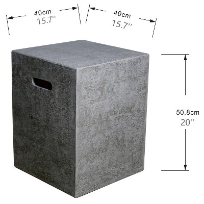 Light Gray Concrete Propane Tank Cover Side Table